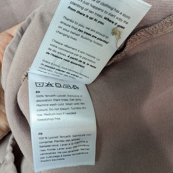 Tentree Tencel Tee Muted Purple Button Tencel Lyocell Sustainable - Size XS - Picture 7 of 8